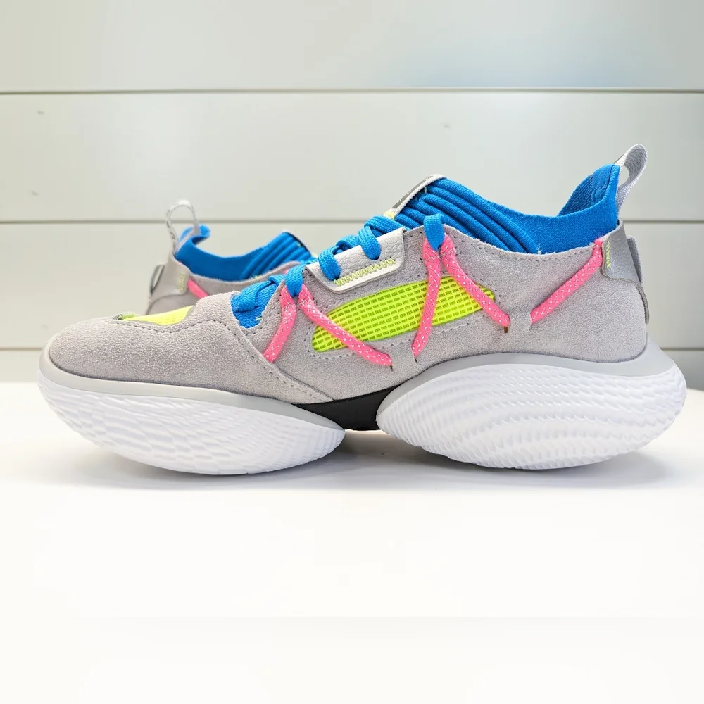 Under Armour Curry Flow Cozy Grey Electric Blue Running Training Shoes Men's 6.5